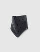 Snood gris anthracite tricot brodé éclair bébé garçon-2