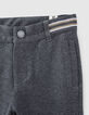 Pantalon gris anthracite maille à ceinture rayée garçon -4