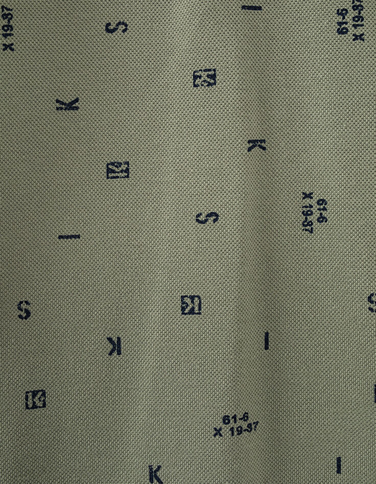 Polo caqui claro print letras all over niño -2 Polo caqui claro print letras all over niño -2