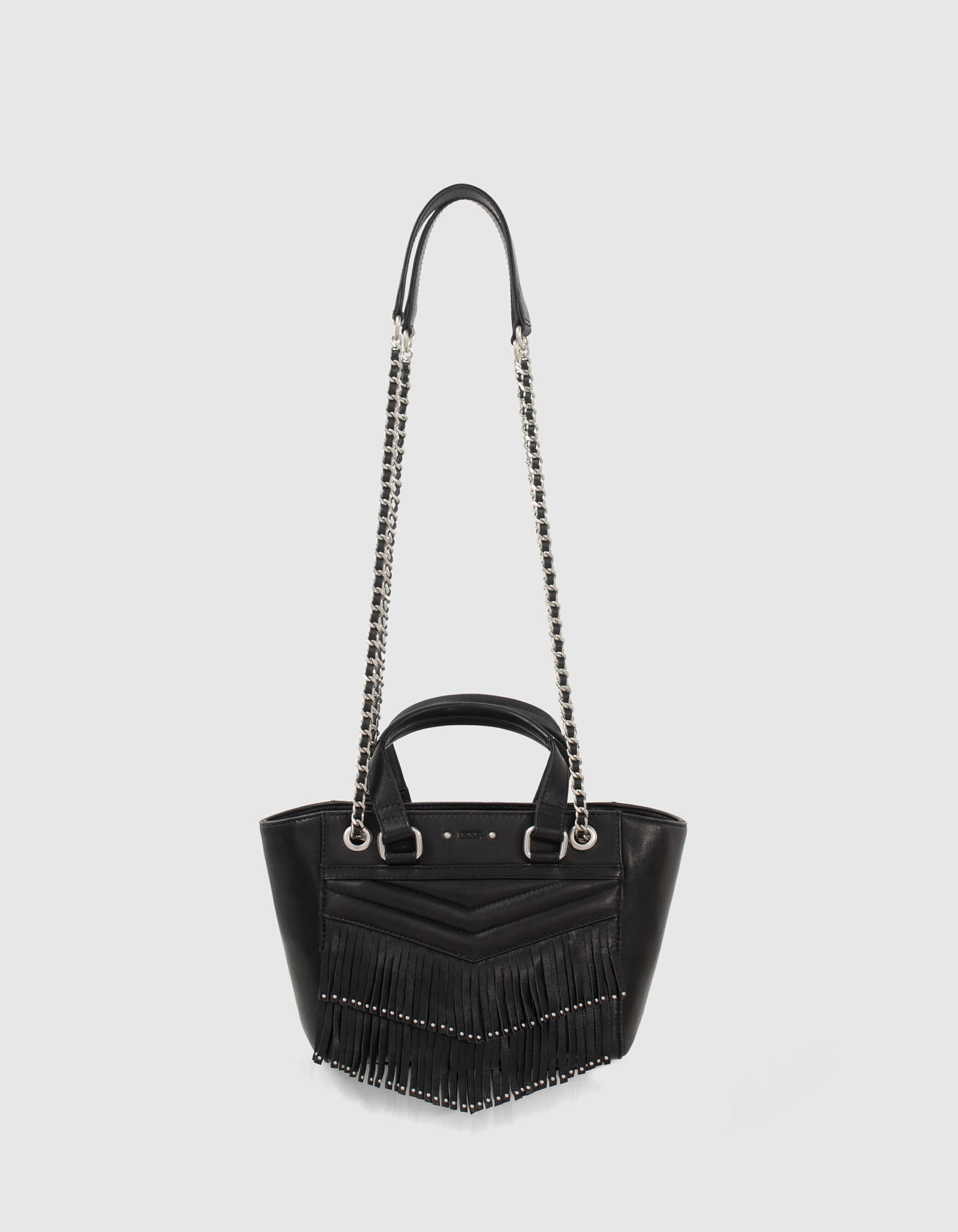 Sac a main frange noir discount