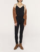 Jean slim 7/8ème taille haute noir femme-1