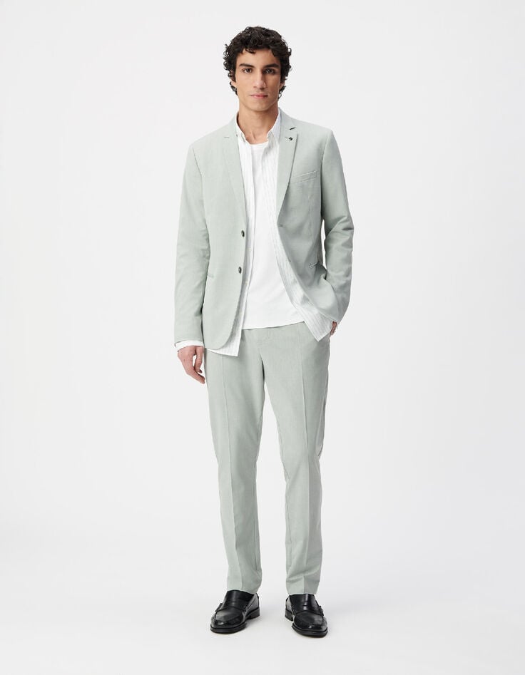 Pantalon de costume vert amande Homme-1