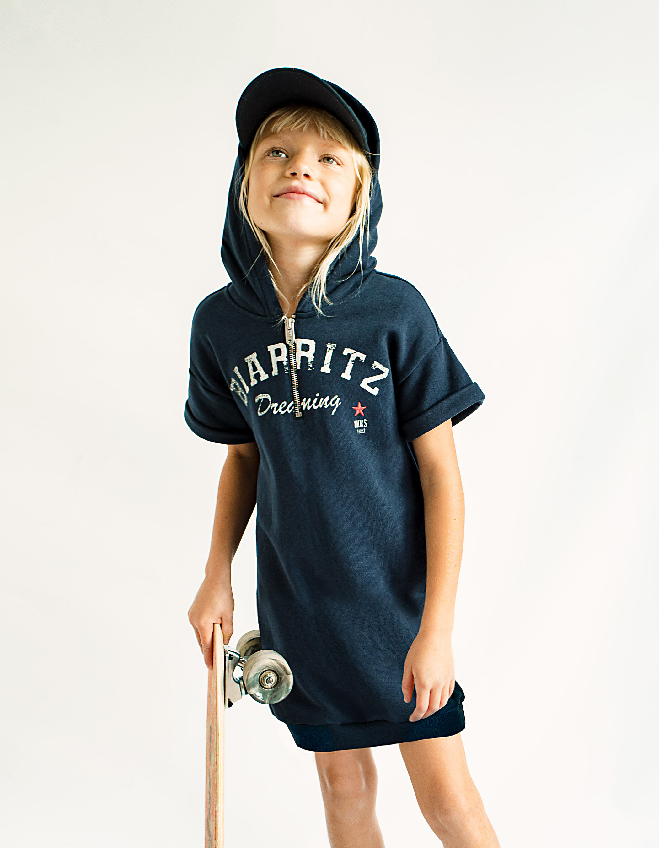 Girls navy sweatshirt dress