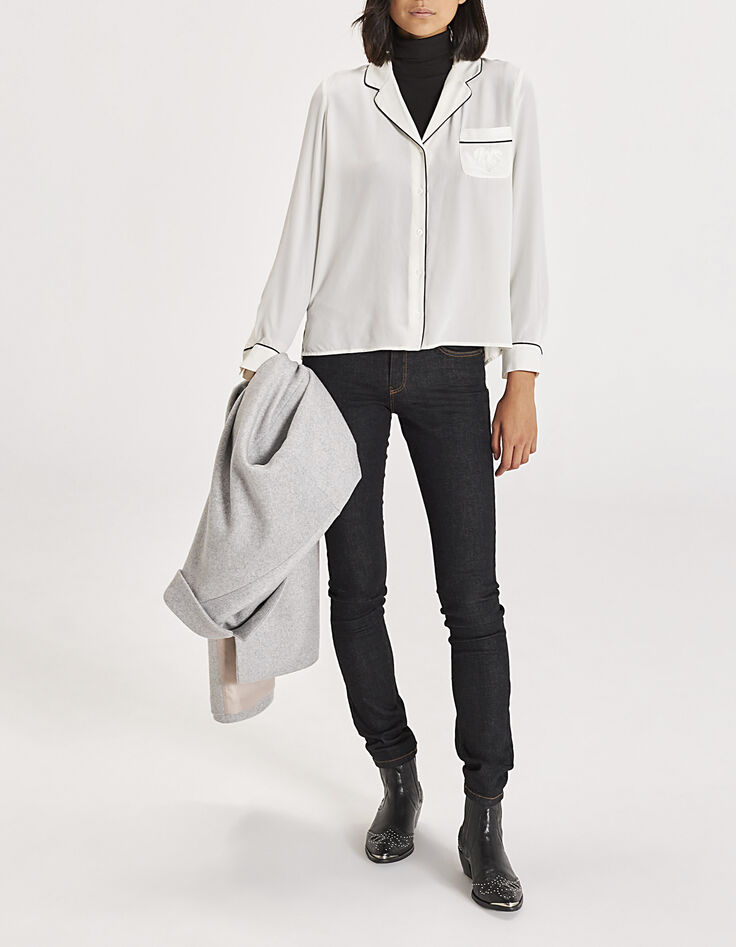 Women’s silk shirt with heart embroidered on chest pocket-6