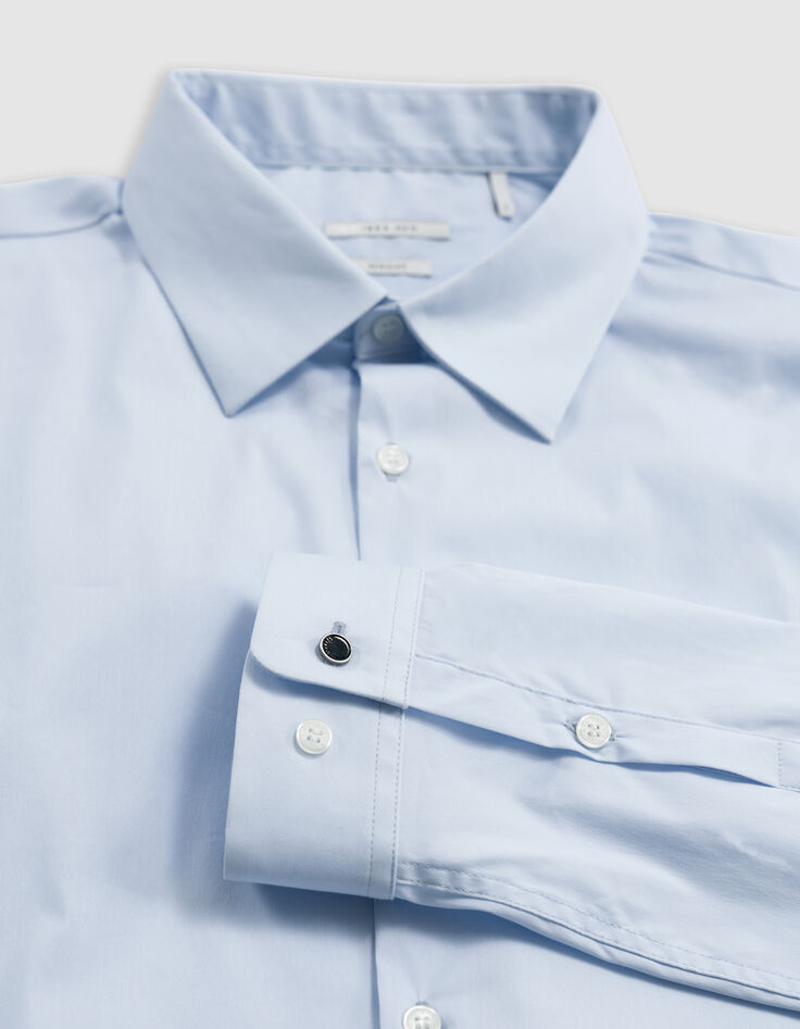 Camisa SLIM cielo popelina hombre-5