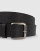 Ceinture noire en cuir effet galuchat Homme-2