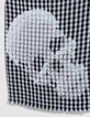 Mujer jacquard negro de cuadros estampado de calaveras bufanda-3