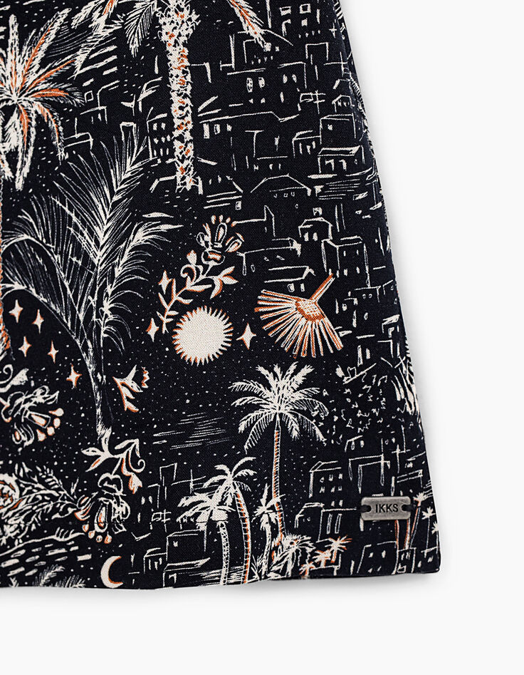 Boys’ black medina and palm tree print shirt-5 Boys’ black medina and palm tree print shirt-5