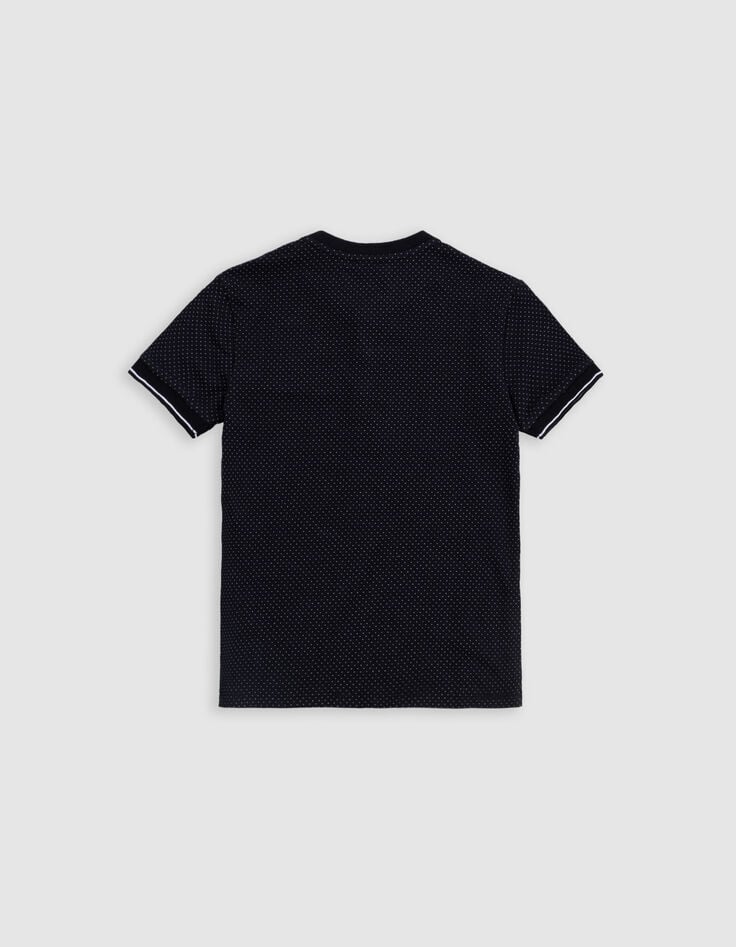 T-shirt noir jacquard motif pois garçon-3