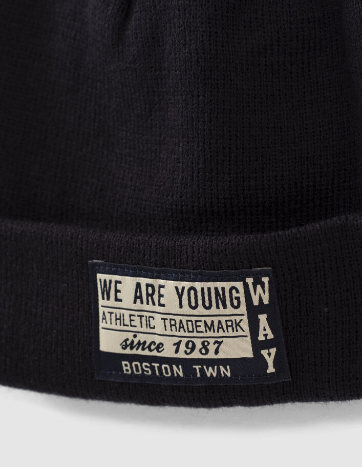 Boys’ navy knit beanie-2