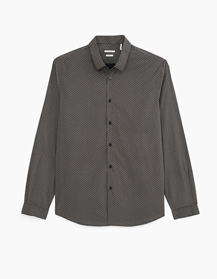 Men’s black mastic lightning print SLIM shirt-6 Men’s black mastic lightning print SLIM shirt-6