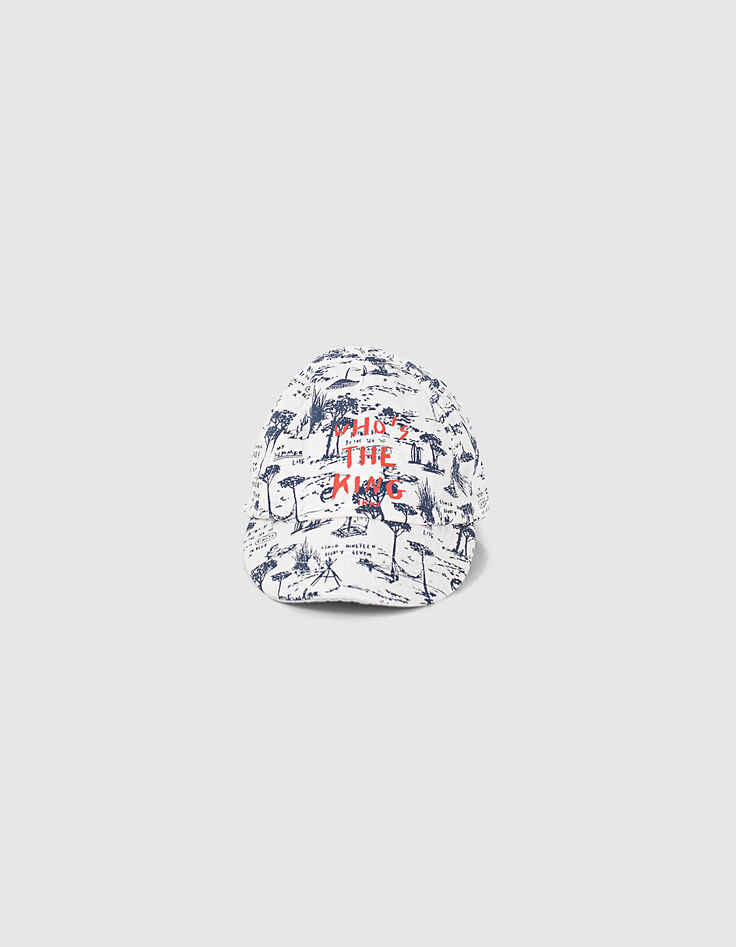 Casquette blanc cassé imprimé toile de Jouy bébé garçon -3
