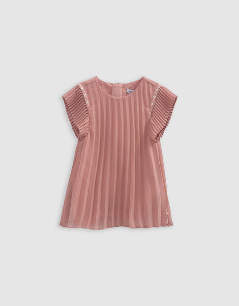 Medium pink pleated dress for girls - IKKS
