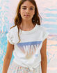 Tee-shirt blanc cassé avec triangle fille-4