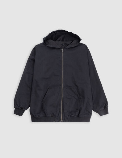 Blouson noir à capuche fille - IKKS