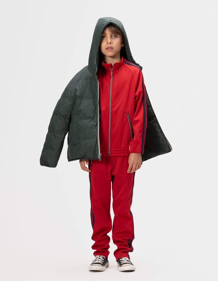Grüne Jungen-Wendesteppjacke Steppvelours-1 Grüne Jungen-Wendesteppjacke Steppvelours-1