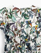 Robe longue blanc cassé imprimé jungle oiseaux fille-6