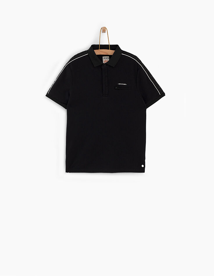 Polo negro cordoncillos hombros LOS ANGELES niño -2