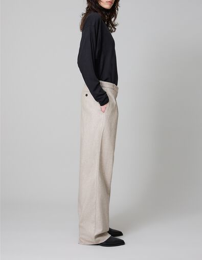 Pure Edition-Pantalon flare sésame flanelle Femme - IKKS
