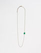 Collier sautoir pierre perles vert émeraude femme-1