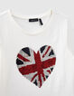 Cremewei&szlig;es M&auml;dchenshirt mit Wendepailletten-5