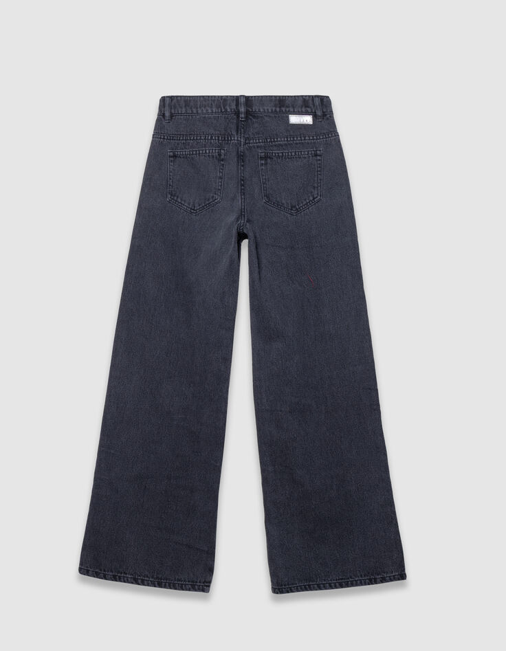 Jean large noir fille-5 Jean large noir fille-5