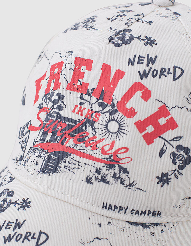 Casquette écrue imprimé toile de Jouy fille-5