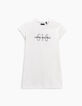 Robe 2 en 1 blanc imprimé tachiste et tee-shirt fille-4