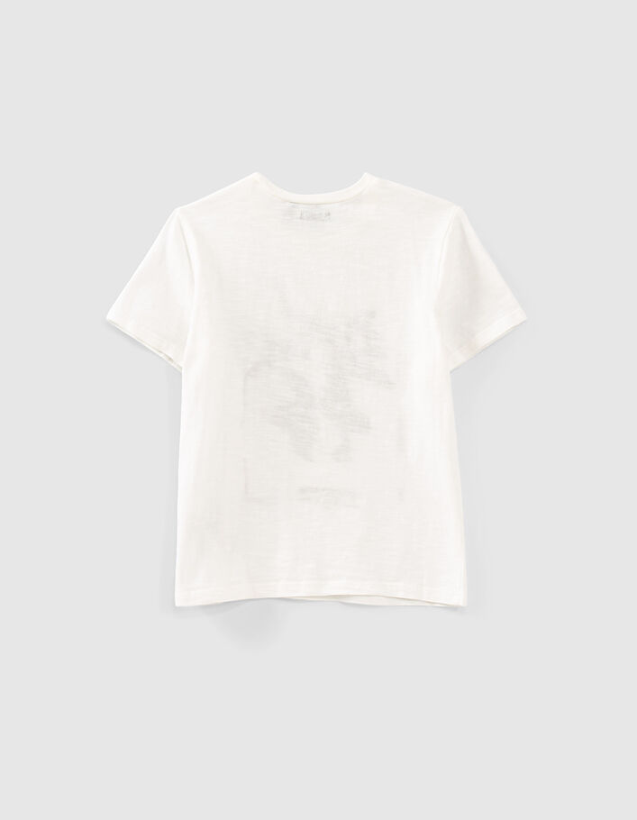 Cremeweißes Jungen-T-Shirt mit Trompe-l'oeil-Motiv  - IKKS