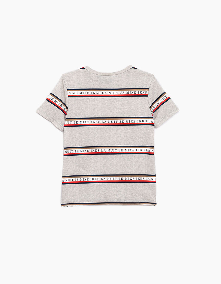 Boys’ grey Je mixe IKKS la nuit striped T-shirt-4