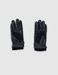 Guantes negros 2 tejidos piel y lana afelpada Hombre-3