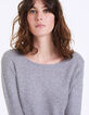 Pull gris en laine mousseuse détails studs femme-4