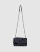 Sac à main noir imprimé léopard bordure microbilles fille-4