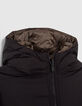 Boys’ black and mocha reversible long padded jacket-5