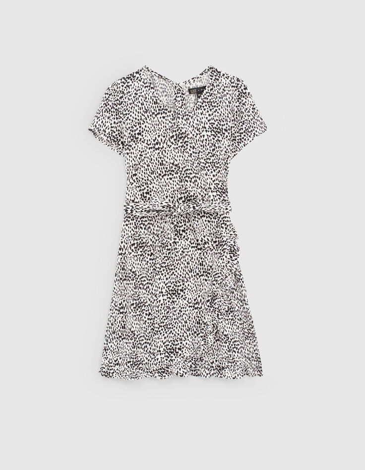 Robe blanc cass&eacute; Ecovero&reg; imprim&eacute; c&oelig;urs fille-1