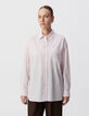 Women's oversize organic cotton pink striped shirt-2