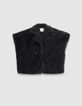 Cape noire col tailleur Femme-1