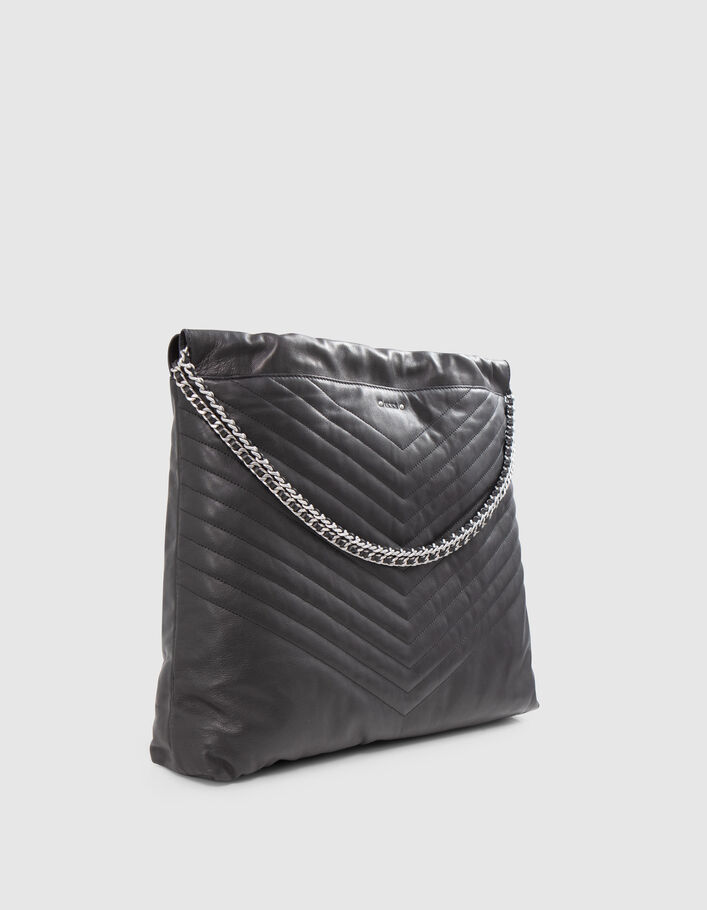 Women's black leather Size L 1440 bucket bag - IKKS