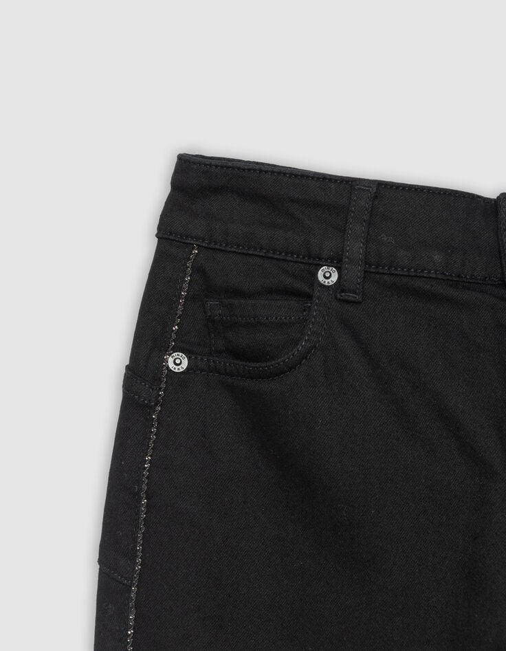 Zwarte slim jeans details vlechten opzij Dames-3 Zwarte slim jeans details vlechten opzij Dames-3