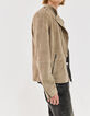Hellbeige Herren-Bikerjacke aus Veloursleder-2