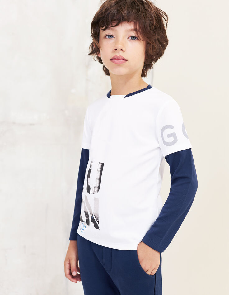 Tee-shirt blanc IKKS SPORT LAB garçon-1