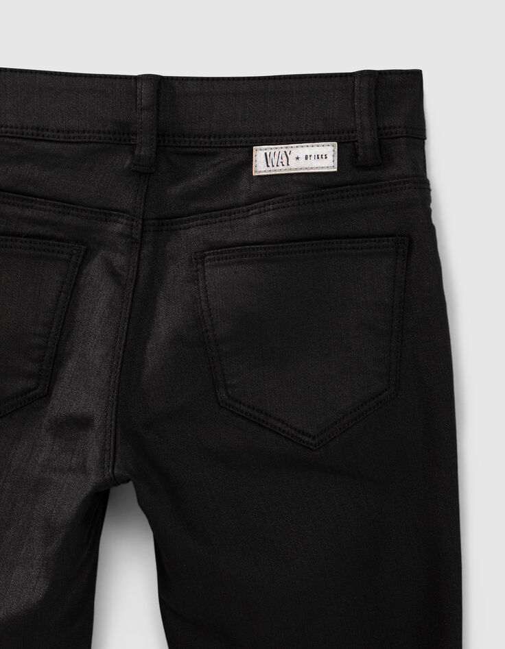 Zwarte gecoate skinny jeans meisjes-4