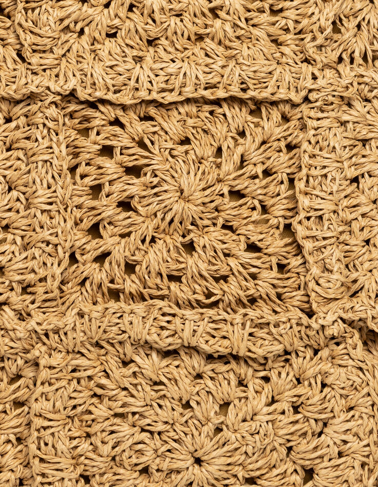 Camel woven raffia-style basket-4 Camel woven raffia-style basket-4