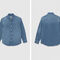 Gender Free-Blue denim mixed fabric shirt - IKKS image number 2