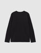 Tweekleurig T-shirt navy reli&euml;f maxi-letter jongens -3