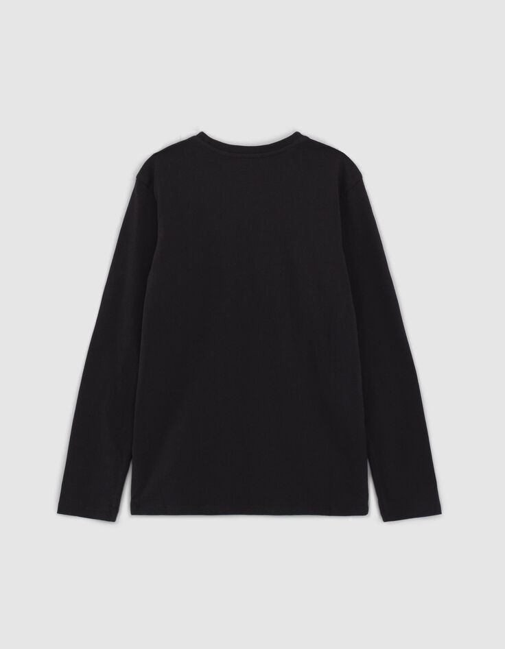 Tweekleurig T-shirt navy reli&euml;f maxi-letter jongens -3