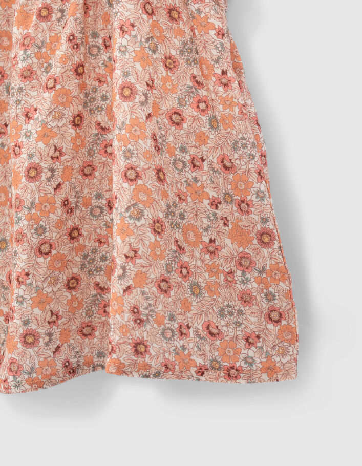 Pfirsichrote Bluse Viskose mit Blumenprint für Babymädchen - IKKS