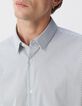Men's white geometric print REGULAR shirt-3