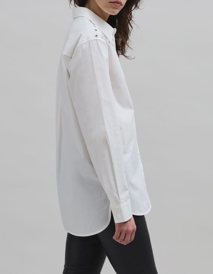 Chemise blanche coton bio décor œillets Femme-7 Chemise blanche coton bio décor œillets Femme-7