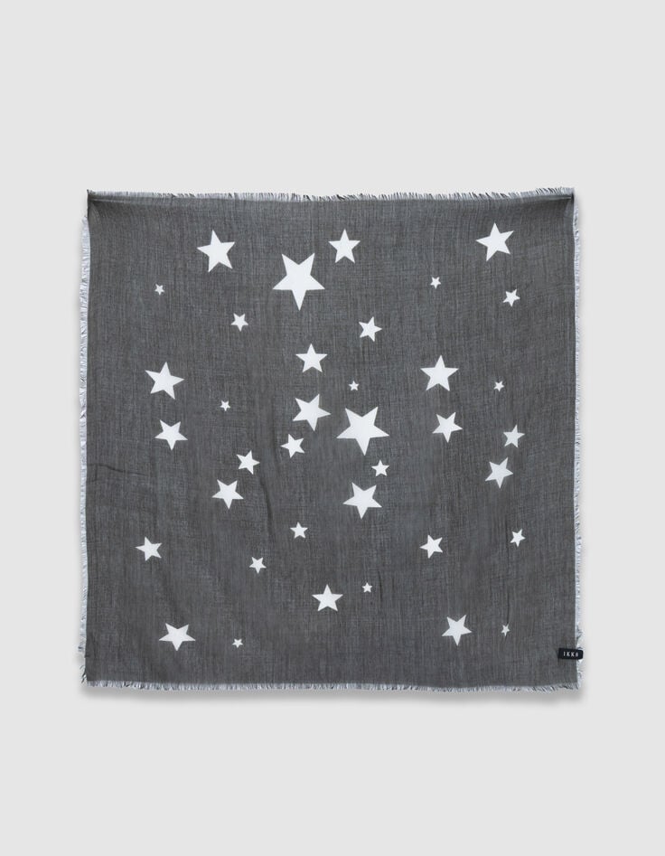 Pa&ntilde;uelos bandana cuadrados caqui estrellas y marr&oacute;n Mujer-5